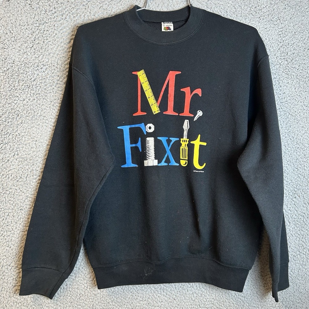 Vintage 90s HOME IMPROVEMENTS Mr. Fixit Crewneck Sweatshirt Size Large Peacock